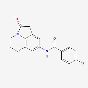 molecular formula C18H15FN2O2 B2713181 4-fluoro-N-(2-oxo-2,4,5,6-tetrahydro-1H-pyrrolo[3,2,1-ij]quinolin-8-yl)benzamide CAS No. 898463-37-1