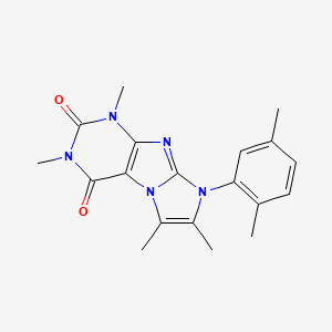 molecular formula C19H21N5O2 B2713184 6-(2,5-二甲基苯基)-2,4,7,8-四甲基嘌呤并[7,8-a]咪唑-1,3-二酮 CAS No. 878732-56-0