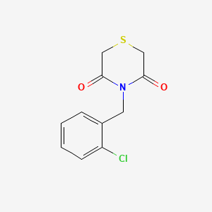 molecular formula C11H10ClNO2S B2713185 4-[(2-Chlorophenyl)methyl]thiomorpholine-3,5-dione CAS No. 338953-87-0