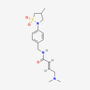 molecular formula C17H25N3O3S B2713191 (E)-4-(Dimethylamino)-N-[[4-(4-methyl-1,1-dioxo-1,2-thiazolidin-2-yl)phenyl]methyl]but-2-enamide CAS No. 2411324-20-2