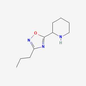 molecular formula C10H17N3O B2713198 2-(3-Propyl-[1,2,4]oxadiazol-5-yl)-piperidine CAS No. 1156723-35-1