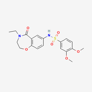 N-(4-ethyl-5-oxo-2,3,4,5-tetrahydrobenzo[f][1,4]oxazepin-7-yl)-3,4-dimethoxybenzenesulfonamide