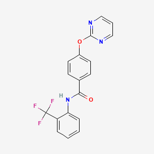 molecular formula C18H12F3N3O2 B2713216 4-(嘧啶-2-氧基)-N-(2-(三氟甲基)苯基)苯甲酰胺 CAS No. 1334374-97-8