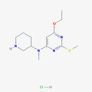 molecular formula C13H23ClN4OS B2713243 6-Ethoxy-N-methyl-2-(methylthio)-N-(piperidin-3-yl)pyrimidin-4-amine hydrochloride CAS No. 1353953-56-6