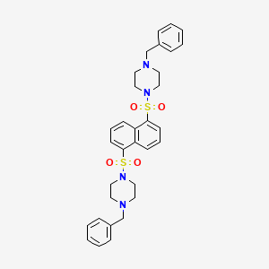 molecular formula C32H36N4O4S2 B2713247 1,5-双(4-苄基哌嗪-1-基磺酰基)萘 CAS No. 324067-60-9
