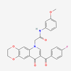 2-[8-(4-fluorobenzoyl)-9-oxo-2,3-dihydro-[1,4]dioxino[2,3-g]quinolin-6-yl]-N-(3-methoxyphenyl)acetamide