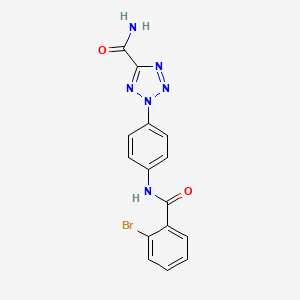 molecular formula C15H11BrN6O2 B2713252 2-(4-(2-bromobenzamido)phenyl)-2H-tetrazole-5-carboxamide CAS No. 1396748-67-6