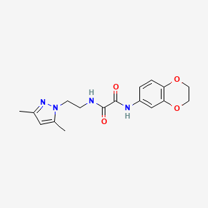 molecular formula C17H20N4O4 B2713257 N1-(2,3-二氢苯并[b][1,4]二氧杂环-6-基)-N2-(2-(3,5-二甲基-1H-吡唑-1-基)乙基)草酰胺 CAS No. 1210420-64-6
