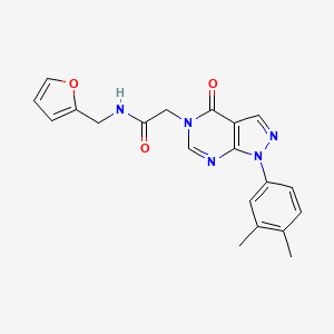 molecular formula C20H19N5O3 B2713258 2-(1-(3,4-dimethylphenyl)-4-oxo-1H-pyrazolo[3,4-d]pyrimidin-5(4H)-yl)-N-(furan-2-ylmethyl)acetamide CAS No. 863447-09-0