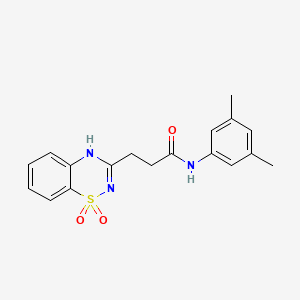 molecular formula C18H19N3O3S B2713260 N-(3,5-二甲基苯基)-3-(1,1-二氧代-2H-1,2,4-苯硫氮杂啉-3-基)丙酰胺 CAS No. 899726-81-9