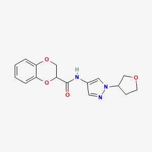 N-(1-(tetrahydrofuran-3-yl)-1H-pyrazol-4-yl)-2,3-dihydrobenzo[b][1,4]dioxine-2-carboxamide