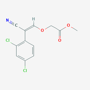 molecular formula C12H9Cl2NO3 B2713276 methyl 2-[(E)-2-cyano-2-(2,4-dichlorophenyl)ethenoxy]acetate CAS No. 861210-31-3