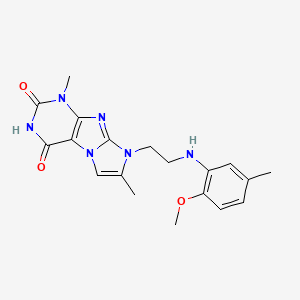 8-(2-((2-methoxy-5-methylphenyl)amino)ethyl)-1,7-dimethyl-1H-imidazo[2,1-f]purine-2,4(3H,8H)-dione