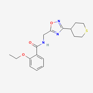molecular formula C17H21N3O3S B2713284 2-ethoxy-N-((3-(tetrahydro-2H-thiopyran-4-yl)-1,2,4-oxadiazol-5-yl)methyl)benzamide CAS No. 2034379-76-3