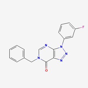 molecular formula C17H12FN5O B2713288 6-Benzyl-3-(3-fluorophenyl)triazolo[4,5-d]pyrimidin-7-one CAS No. 893935-84-7