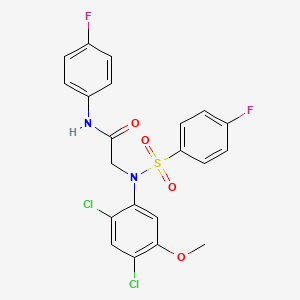 2-{2,4-dichloro[(4-fluorophenyl)sulfonyl]-5-methoxyanilino}-N-(4-fluorophenyl)acetamide