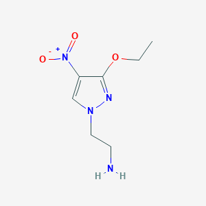 molecular formula C7H12N4O3 B2713299 2-(3-ethoxy-4-nitro-1H-pyrazol-1-yl)ethanamine CAS No. 1006950-42-0; 1417570-01-4