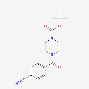 molecular formula C17H21N3O3 B2713311 Tert-butyl 4-(4-cyanobenzoyl)piperazine-1-carboxylate CAS No. 220470-24-6