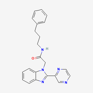 molecular formula C22H21N5O B2713315 N-(3-苯基丙基)-2-(2-(嘧啶-2-基)-1H-苯并[d]咪唑-1-基)乙酰胺 CAS No. 1203280-40-3