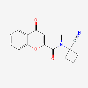 molecular formula C16H14N2O3 B2713319 N-(1-cyanocyclobutyl)-N-methyl-4-oxo-4H-chromene-2-carboxamide CAS No. 1252385-13-9