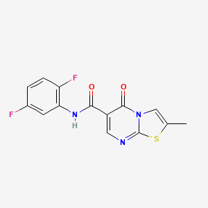 molecular formula C14H9F2N3O2S B2713329 N-(2,5-difluorophenyl)-2-methyl-5-oxo-5H-thiazolo[3,2-a]pyrimidine-6-carboxamide CAS No. 896340-00-4