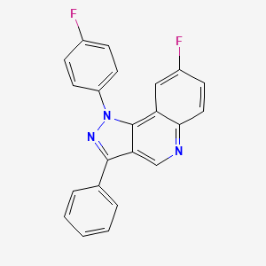 molecular formula C22H13F2N3 B2713342 8-fluoro-1-(4-fluorophenyl)-3-phenyl-1H-pyrazolo[4,3-c]quinoline CAS No. 901263-61-4