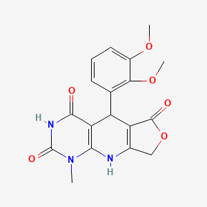 molecular formula C18H17N3O6 B2713351 5-(2,3-二甲氧基苯基)-1-甲基-5,9-二氢呋喃[3',4':5,6]吡啶并[2,3-d]嘧啶-2,4,6(1H,3H,8H)-三酮 CAS No. 897623-08-4