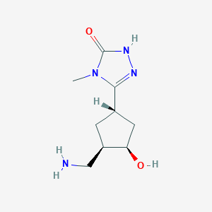 molecular formula C9H16N4O2 B2713359 3-[(1S,3R,4R)-3-(氨基甲基)-4-羟基环戊基]-4-甲基-1H-1,2,4-三唑-5-酮 CAS No. 2137690-65-2