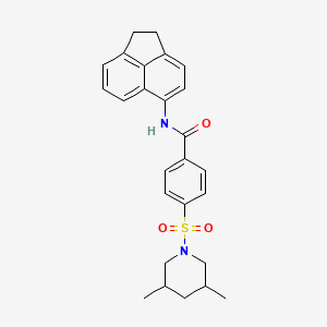 molecular formula C26H28N2O3S B2713361 N-(1,2-二氢萘-5-基)-4-((3,5-二甲基哌啶-1-基)磺酰基)苯甲酰胺 CAS No. 392323-46-5