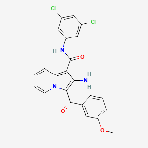 molecular formula C23H17Cl2N3O3 B2713363 2-amino-N-(3,5-dichlorophenyl)-3-(3-methoxybenzoyl)indolizine-1-carboxamide CAS No. 905778-43-0