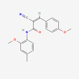 molecular formula C19H18N2O3 B2713364 (2Z)-2-cyano-N-(2-methoxy-4-methylphenyl)-3-(4-methoxyphenyl)acrylamide CAS No. 328539-29-3
