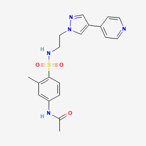 molecular formula C19H21N5O3S B2713371 N-[3-methyl-4-({2-[4-(pyridin-4-yl)-1H-pyrazol-1-yl]ethyl}sulfamoyl)phenyl]acetamide CAS No. 2034323-41-4