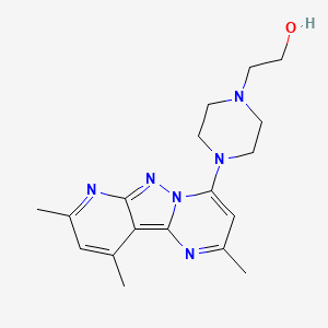 molecular formula C18H24N6O B2713372 2-(4-(2,8,10-Trimethylpyrido[2',3':3,4]pyrazolo[1,5-a]pyrimidin-4-yl)piperazin-1-yl)ethanol CAS No. 899407-30-8