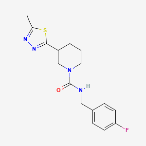 molecular formula C16H19FN4OS B2713375 N-(4-fluorobenzyl)-3-(5-methyl-1,3,4-thiadiazol-2-yl)piperidine-1-carboxamide CAS No. 1172351-46-0