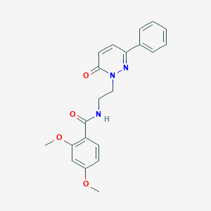 molecular formula C21H21N3O4 B2713377 2,4-二甲氧基-N-(2-(6-氧代-3-苯基吡啶并[1(6H)]-基乙基)苯甲酰胺基)苯甲酰胺 CAS No. 921571-31-5