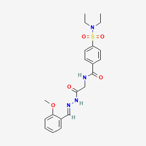 molecular formula C21H26N4O5S B2713387 (E)-4-(N,N-二乙基磺酰胺基)-N-(2-(2-(2-甲氧基苄亚甲基)肼基)-2-氧代乙基)苯甲酰胺 CAS No. 391885-15-7