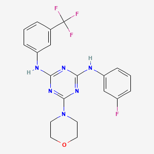 molecular formula C20H18F4N6O B2713391 N2-(3-氟苯基)-6-吗啉基-N4-(3-(三氟甲基)苯基)-1,3,5-三嗪-2,4-二胺 CAS No. 898648-79-8