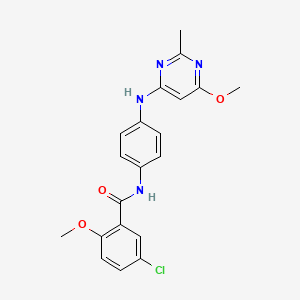 molecular formula C20H19ClN4O3 B2713399 5-chloro-2-methoxy-N-(4-((6-methoxy-2-methylpyrimidin-4-yl)amino)phenyl)benzamide CAS No. 946355-23-3