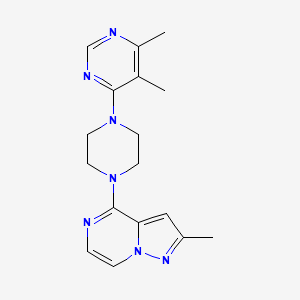 molecular formula C17H21N7 B2713400 4-[4-(5,6-Dimethylpyrimidin-4-yl)piperazin-1-yl]-2-methylpyrazolo[1,5-a]pyrazine CAS No. 2380169-10-6