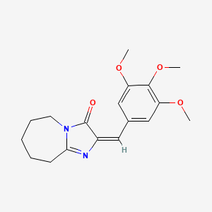molecular formula C18H22N2O4 B2713409 (2E)-2-[(3,4,5-trimethoxyphenyl)methylidene]-6,7,8,9-tetrahydro-5H-imidazo[1,2-a]azepin-3-one CAS No. 325994-39-6