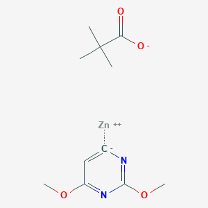 molecular formula C11H16N2O4Zn B2713412 (2,4-Dimethoxypyrimidin-6-yl)zinc pivalate solution CAS No. 1643792-49-7