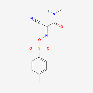 molecular formula C11H11N3O4S B2713432 [(E)-[1-氰基-2-(甲基氨基)-2-氧代乙基亚甲基]氨基]4-甲基苯磺酸盐 CAS No. 2321343-46-6