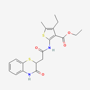 ethyl 4-ethyl-5-methyl-2-(2-(3-oxo-3,4-dihydro-2H-benzo[b][1,4]thiazin-2-yl)acetamido)thiophene-3-carboxylate