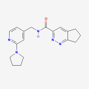 N-[(2-Pyrrolidin-1-ylpyridin-4-yl)methyl]-6,7-dihydro-5H-cyclopenta[c]pyridazine-3-carboxamide