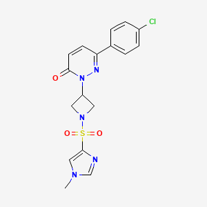 6-(4-Chlorophenyl)-2-[1-(1-methylimidazol-4-yl)sulfonylazetidin-3-yl]pyridazin-3-one