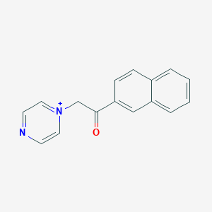 molecular formula C16H13N2O+ B271349 1-[2-(2-Naphthyl)-2-oxoethyl]pyrazin-1-ium 