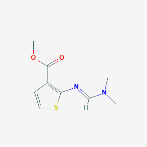 molecular formula C9H12N2O2S B2713542 甲基-2-[(E)-[(二甲胺基)甲亚胺]噻吩-3-羧酸甲酯 CAS No. 338750-40-6