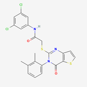 molecular formula C22H17Cl2N3O2S2 B2713550 N-(3,5-二氯苯基)-2-{[3-(2,3-二甲基苯基)-4-氧代-3,4-二氢噻吩并[3,2-d]嘧啶-2-基]硫代}乙酰胺 CAS No. 1291835-94-3