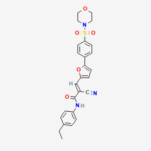 molecular formula C26H25N3O5S B2713574 (E)-2-cyano-N-(4-ethylphenyl)-3-[5-(4-morpholin-4-ylsulfonylphenyl)furan-2-yl]prop-2-enamide CAS No. 565446-41-5