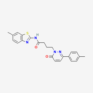 molecular formula C23H22N4O2S B2713580 N-(6-methylbenzo[d]thiazol-2-yl)-4-(6-oxo-3-(p-tolyl)pyridazin-1(6H)-yl)butanamide CAS No. 946322-60-7